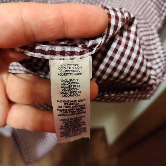 Chaps Easy Care Men's Plaid Long Sleeve Button Down Shirt Size XL - Picture 5 of 8